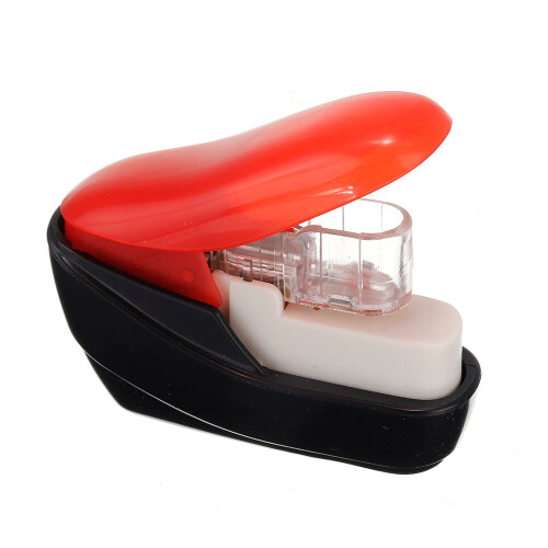 (white) Mini Handheld Staple free Stapler Student Stapler Small Nailless Labor Saving Binding Machine Office School Stationery 2
