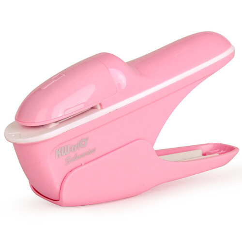 (Pink) Mini Non-staple Stapler Stapling Machine Mini Cute Book Stapleless Stapler Paper Stapling Stapler Free Staple Needleless Stapler 2