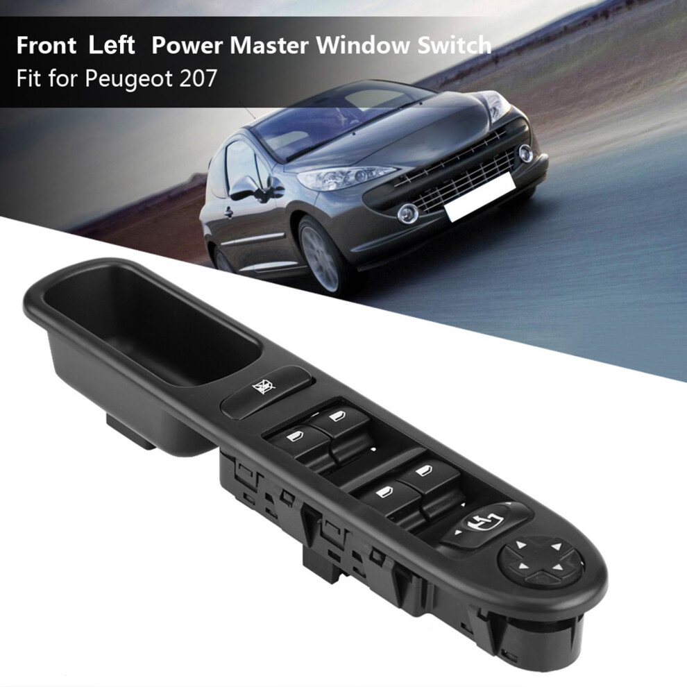 Front Left Electric Power Window Control Switch For Peugeot 207 6490.Eh Black 9491341148406