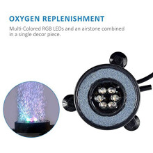 Luz redonda para acuario con burbujas 1W 5,52 cm LED RGB