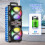 (Black) Portable Bluetooth Speaker System with Dual 6.5" Subwoofers, Wireless Connectivity, LED Lights, Microphone & Remote 6