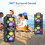 (Black) Portable Bluetooth Speaker System with Dual 6.5" Subwoofers, Wireless Connectivity, LED Lights, Microphone & Remote 7