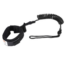 5mm Coiled Surfboard Leash 5ft - Black Ankle Cuff Unisex Design