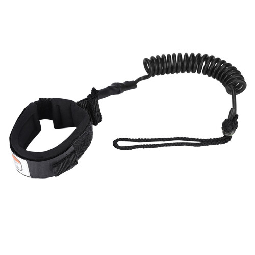 5mm Coiled Surfboard Leash 5ft - Black Ankle Cuff Unisex Design