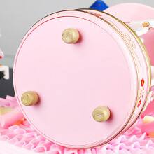 Carrusel redondo de 4 caballos accionado por muelle azul/rosa 18 cm