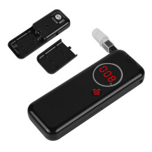 Rotes LCD Mini Digital Alkoholtester Atemalkoholtester mit 6 Mundstücken