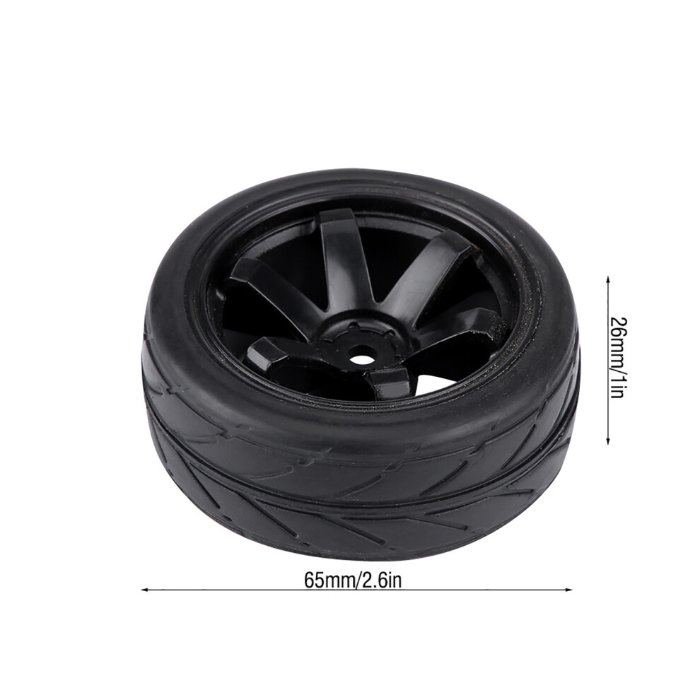 4Pcs 1:10 Scale Off Road Rc Car Tires Rubber Wheel Rims With 6 Holes 9321341153080
