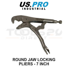 US PRO INDUSTRIAL Round Jaw Locking Pliers - 7 Inch 5919
