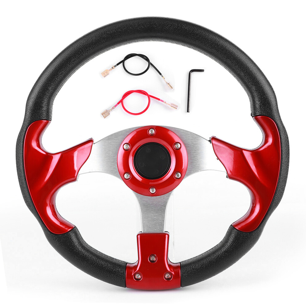 320Mm/12.5In Racing Car Steering Wheel With Horn Red 9121376653186
