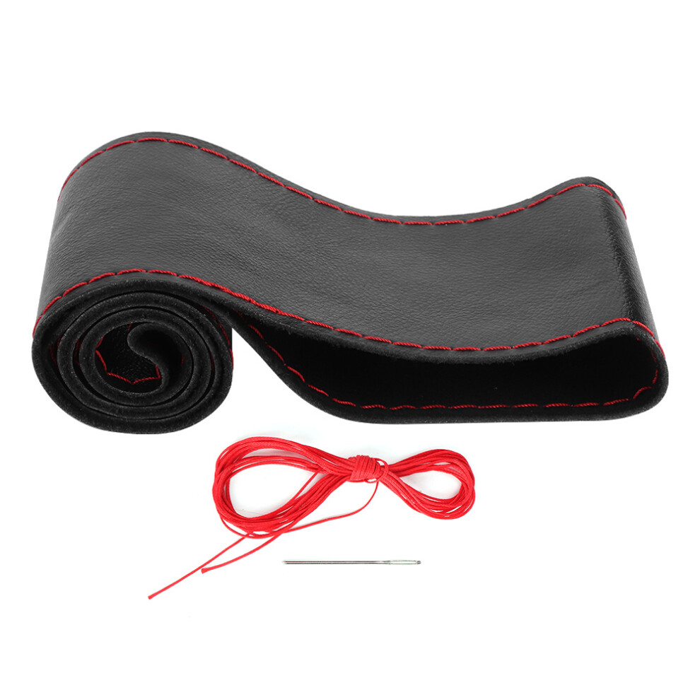 Leather Steering Wheel Cover Needles Thread Kit Red 9121376653797