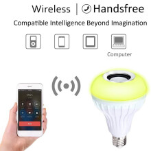 Bluetooth RGB LED-Glühbirne mit Lautsprecher 400 lm 12 W, Fernbedienung