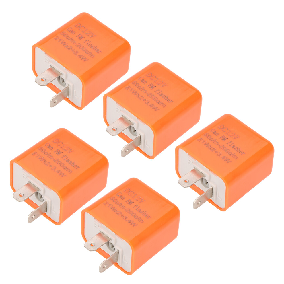 5Pcs 12V 2Pin Led Motorcycle Flasher Relay Adjustable Turn Signal Indicator 9301341158711