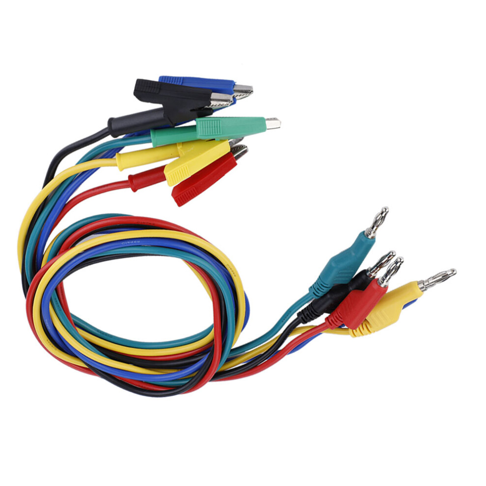 5Pcs P1037 1M 4Mm Banana To Crocodile Clip Test Leads For Multimeter 5021341159740