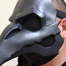 Máscara de médico de la peste de PVC negro con pico largo - Talla única
