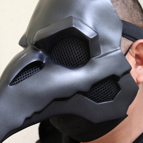 Pestdoktor-Maske Steampunk, eine Größe, schwarzes PVC