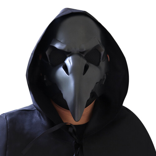 Pestdoktor-Maske Steampunk, eine Größe, schwarzes PVC 2