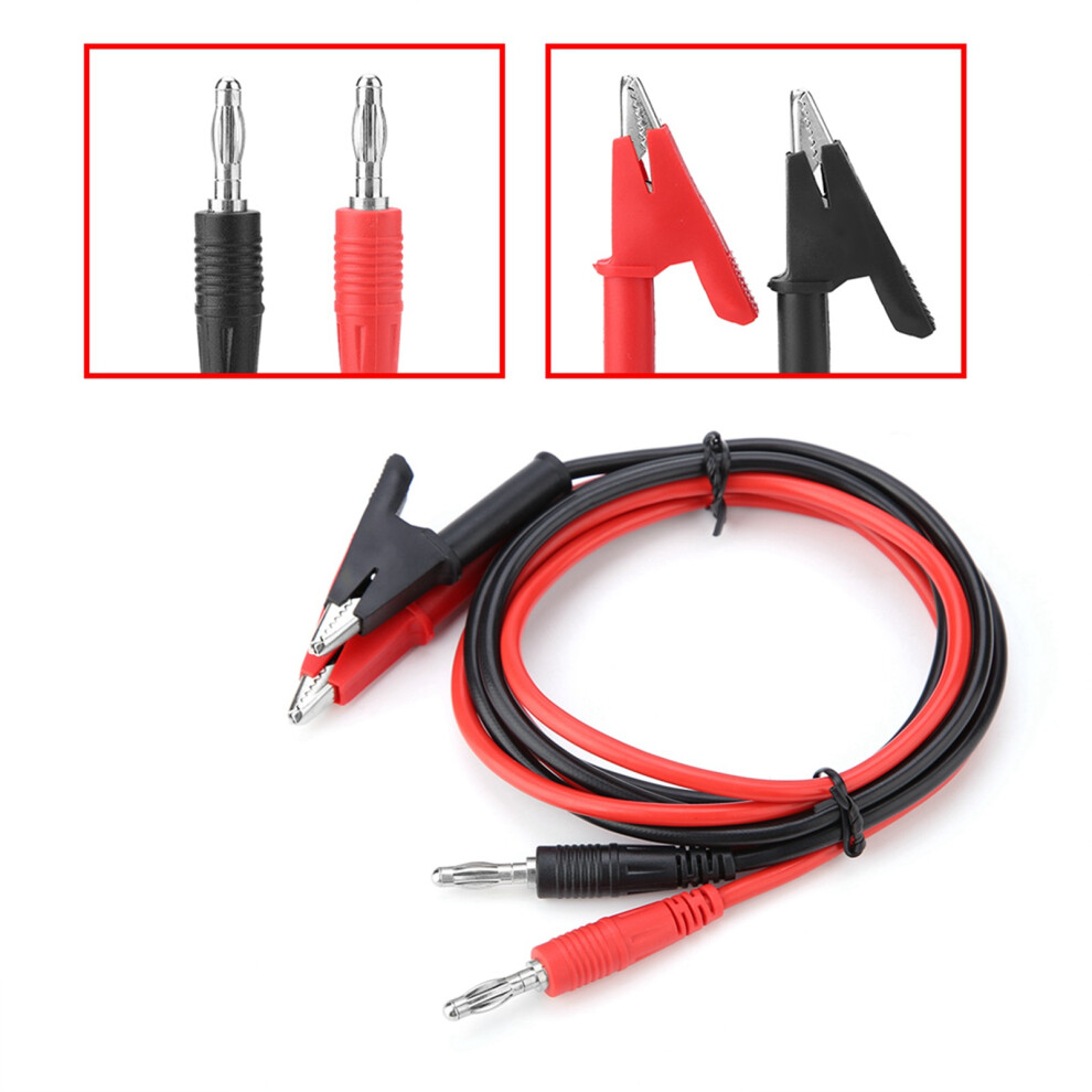 2 Pack Silicone Banana Plug Crocodile Clip Testing Leads P1040 With Probes 3201341160607