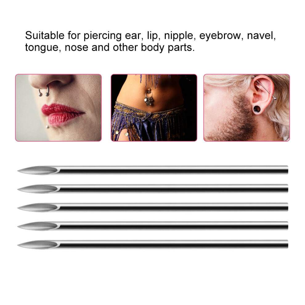 100PCS Sterile 16G Medical Stainless Steel Piercing Needles for Nose, Ear, Lip