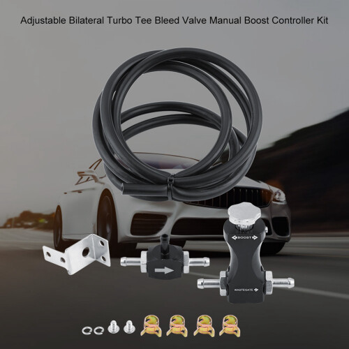 Adjustable Bilateral Turbo Tee Bleed Valve Manual Boost Controller Kit Black 2
