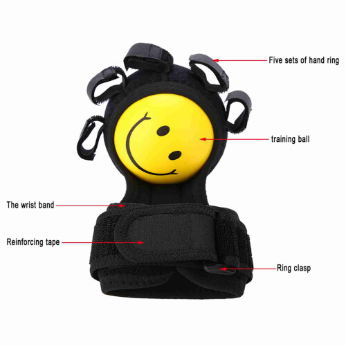 Finger Grip Power Training Ball - 8cm Yellow & Black, Hand Exercise 2