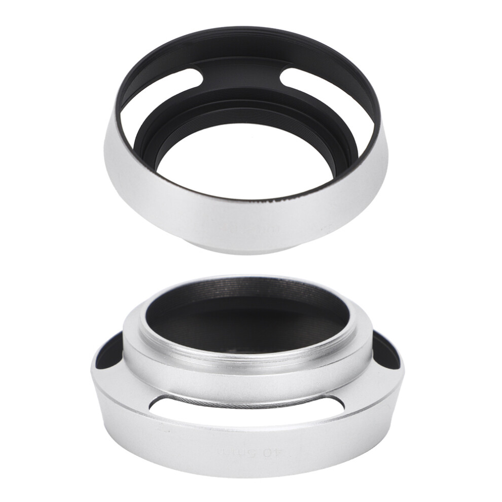 2Pcs Aluminium Alloy Hollow Out Lens Hood 40.5 Mm Silver 9121376655753