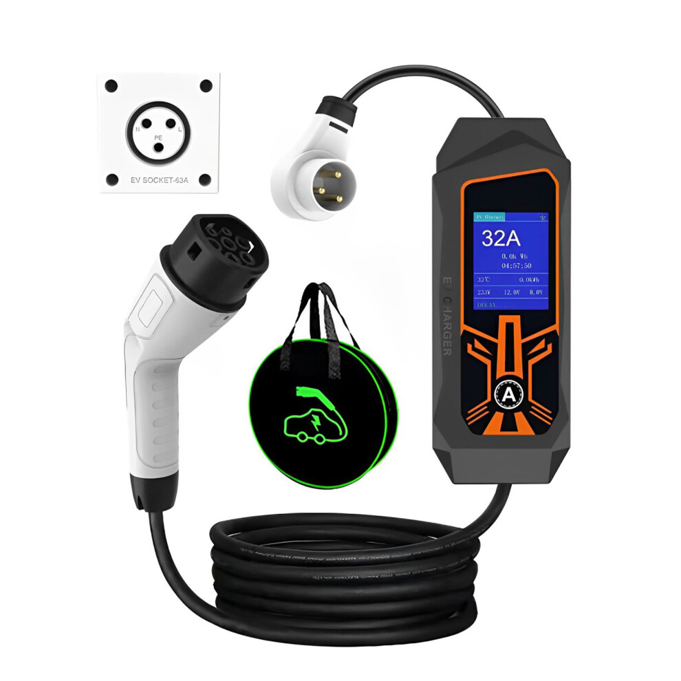 (Home 3PIN 32A 7KW) Type 2 EV Charger 250V Ev Charger Portable EV Charger 32A 7KW/16A-image-OPC-PJMD8HH-NEW
