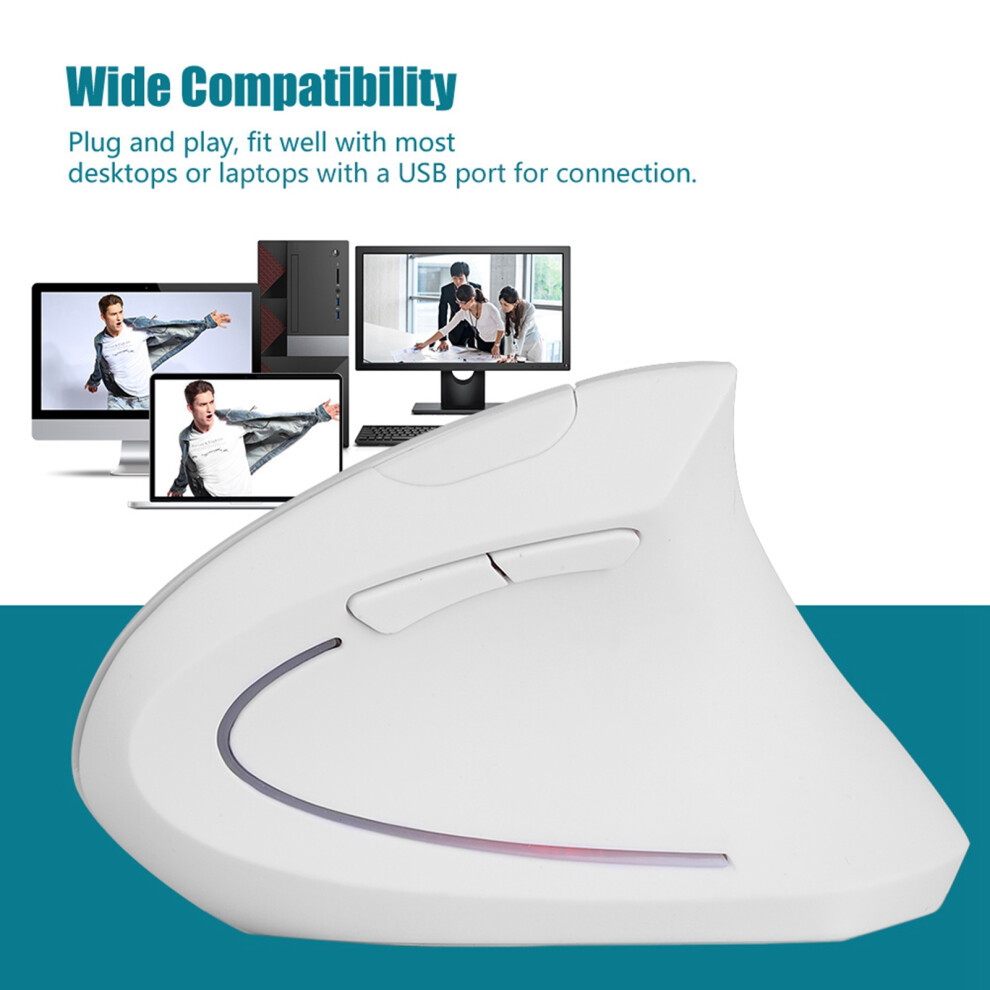 2.4Ghz Optical 1600Dpi Wireless Vertical Ergonomic Mouse White 8281341164145