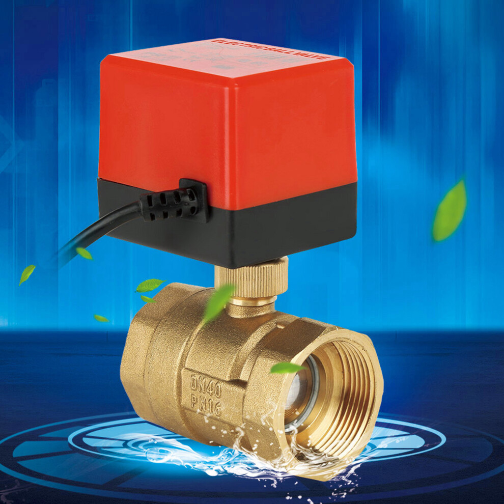 Compact 2 Way Brass Motorized Ball Valve Dc 24V Dn40 G1-1/2 8711341165007