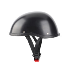 Motorrad-Half-Face-Helm Schädelmütze Mattschwarz XL Leicht, Verstellbar