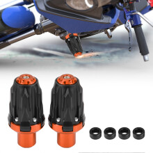 10mm Motorcycle Frame Sliders Anti Crash Pad in Orange, Aluminum Alloy