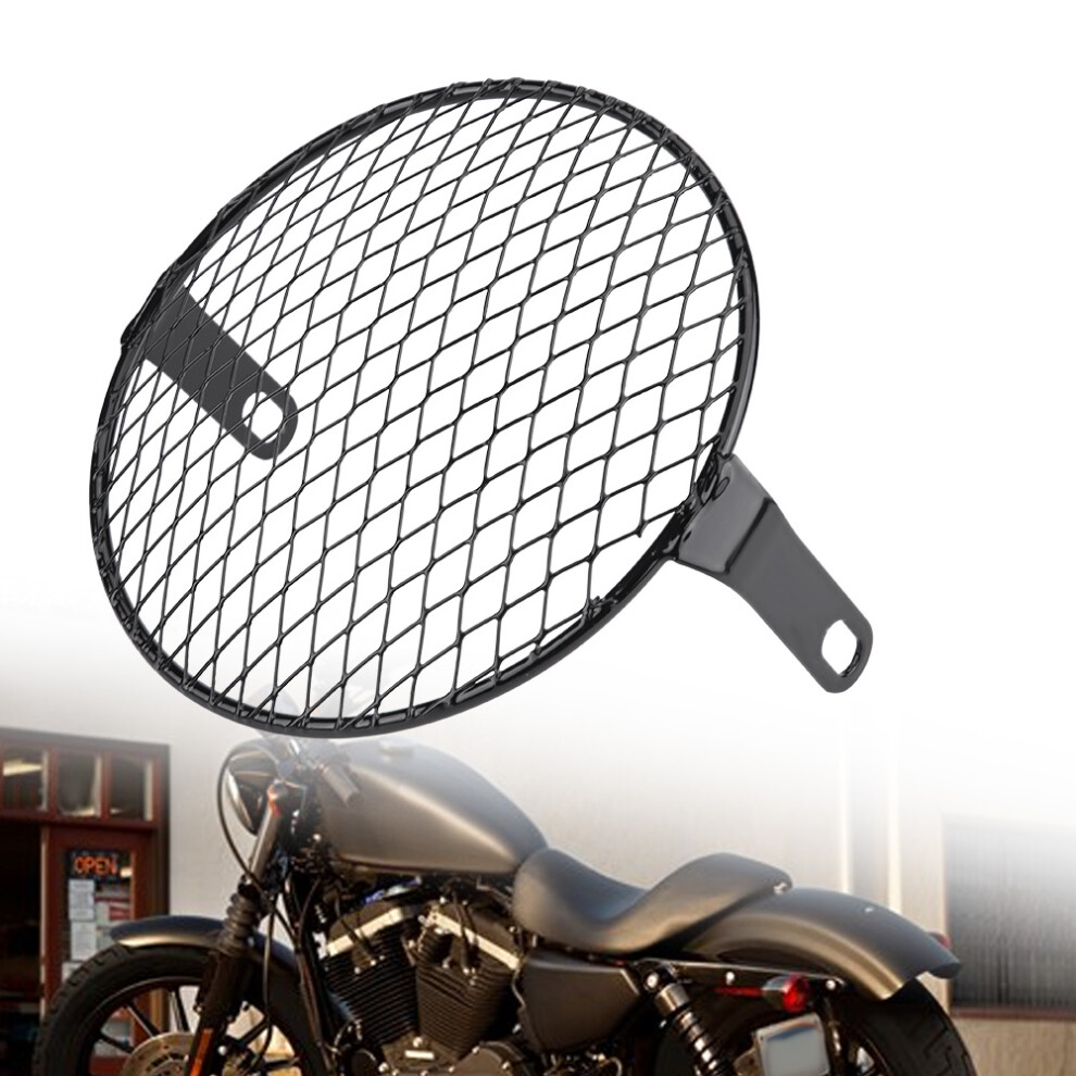 Retro 6.5In Side Mount Motorcycle Headlight Grill Cover For Custom Bikes 4691341166539