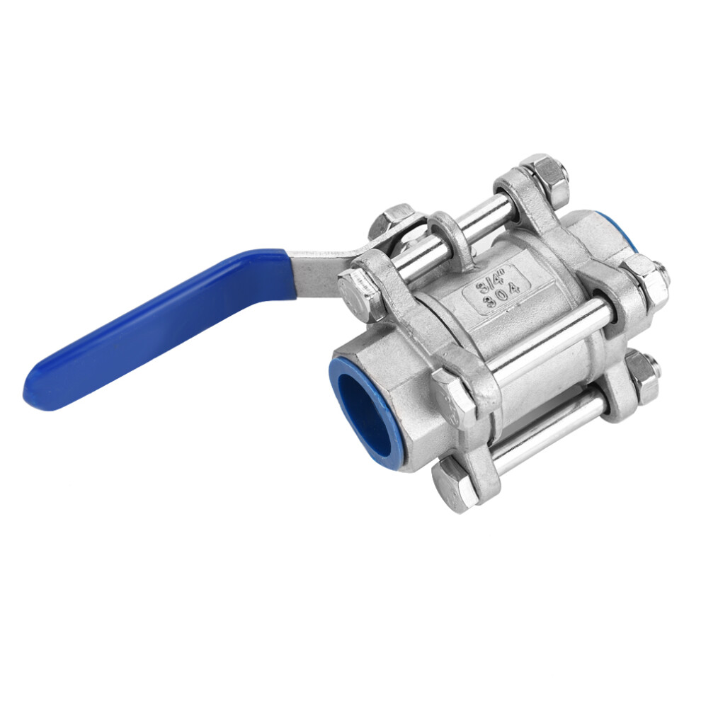 304 Stainless Steel 3-Piece Full Port Ball Valve 3/4" Npt 1000Wog 9331341167499