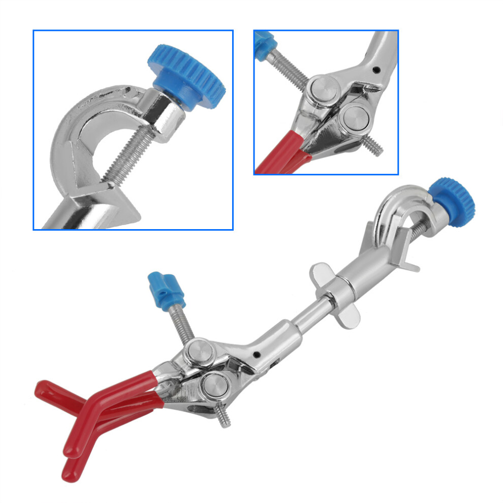 Lab Flask Clamp Holder - Adjustable 3 Prong Swivel For Test Tubes 8451341170051