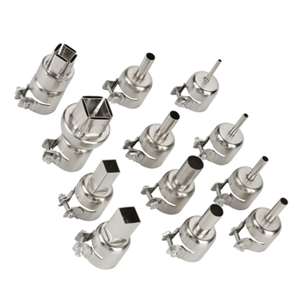 12Pcs Steel Nozzles For 850 Hot Air Soldering Station Repair Tool 4131341170339
