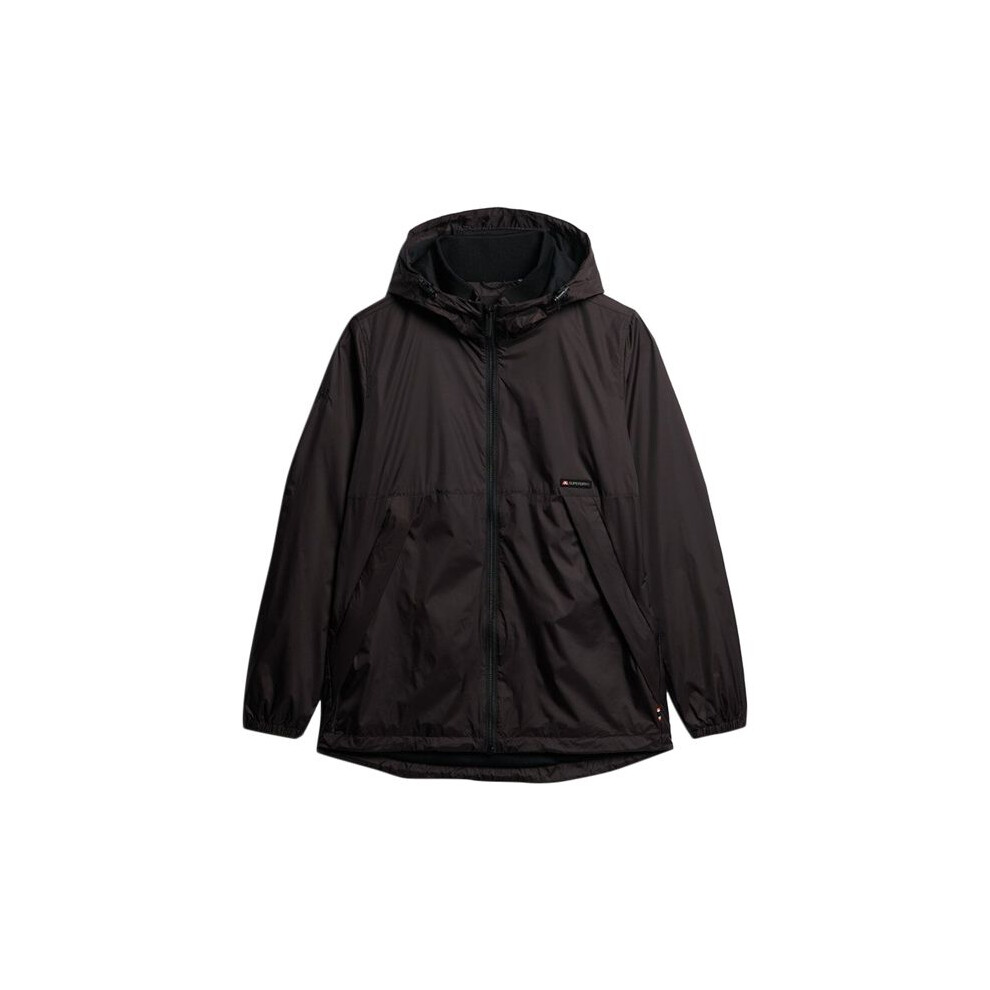 Giacca A Vento Con Cappuccio Superdry Logo - Nero