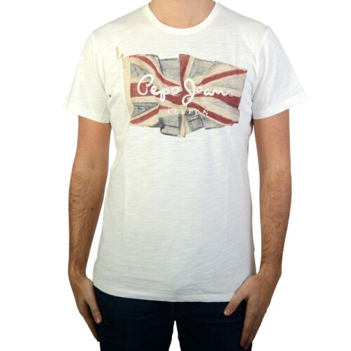 Pepe Jeans Tee-Shirt Pepe Jeans Flag - Blanc