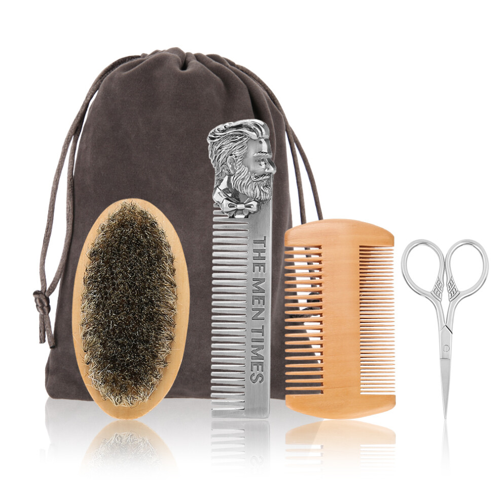 Ultimate Beard Care Kit: Dual Comb Stainless Steel Scissors Compact