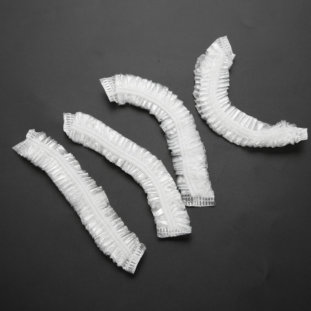 Disposable Waterproof Hair Shower Caps 100PCS Plastic Bathing Caps for Hotels