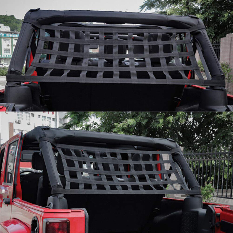 Rear Cargo Net For Jeep Wrangler Jk 2007-2018 Roof Bed 157X54cm 7631341173011