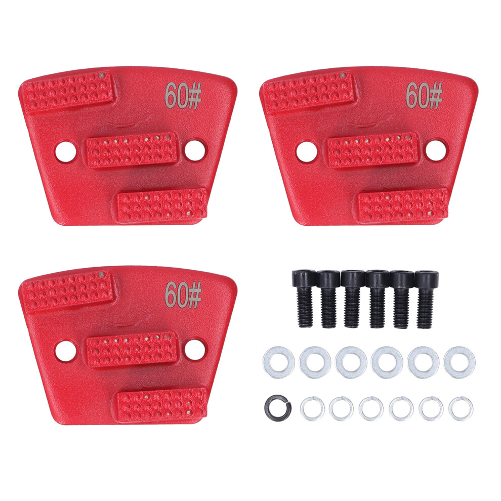 3Pcs Diamond Grinding Shoes Trapezoid Concrete