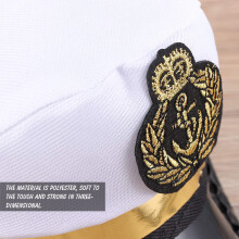 Dog Cat Puppy Sailor Hat Halloween Costume White Captain Cosplay Accessory