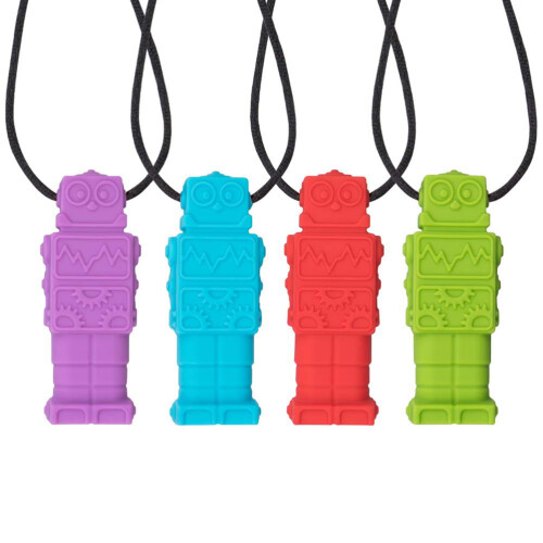 Sensory Chew Necklaces for Kids Silicone Teether 4pcs 6.8cm 1