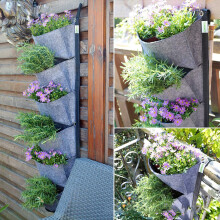 Bolsa de maceta para jardín vertical montada en la pared para exterior contenedor de plantación 50 cm x 30 cm