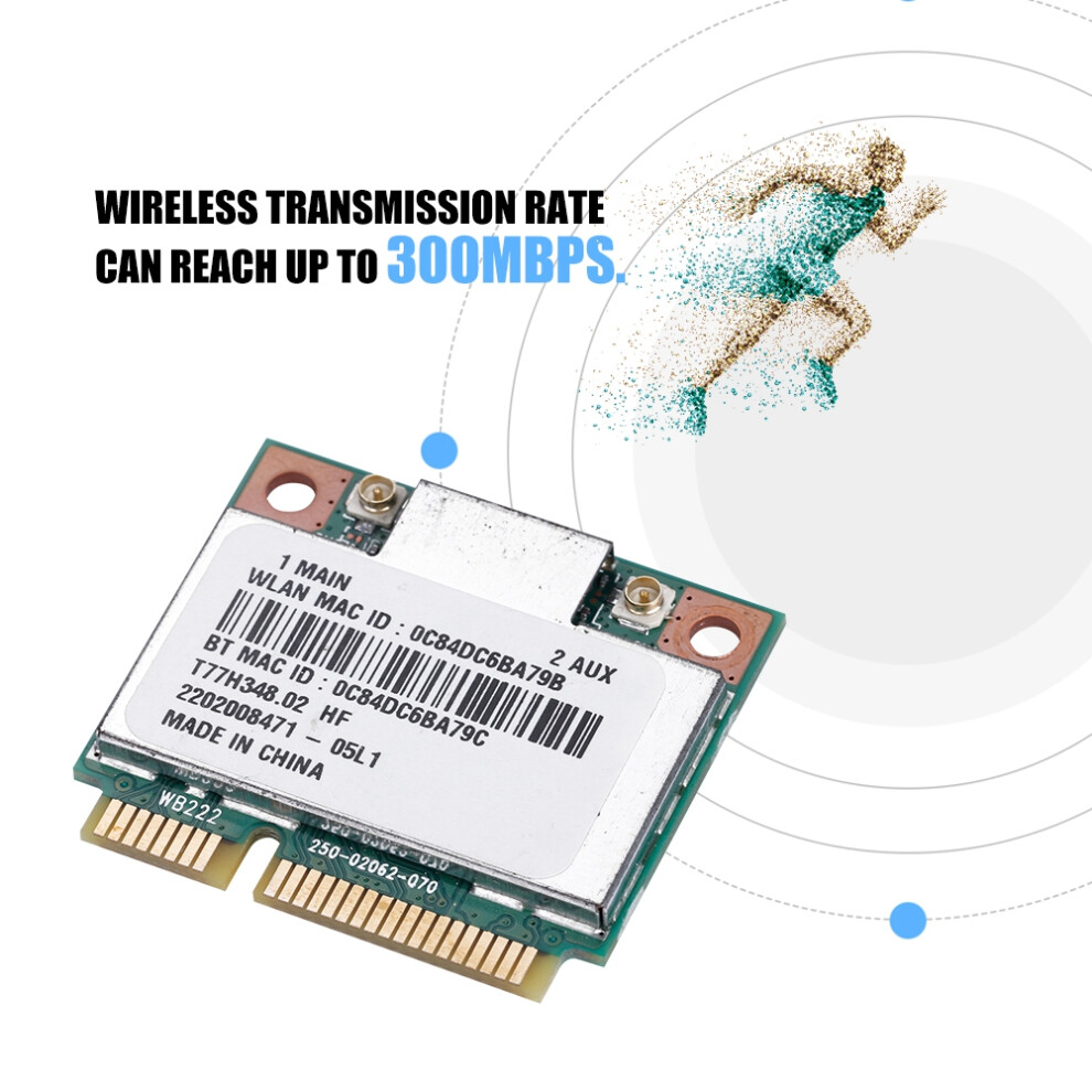 Ar5b22 Dual Band Pci-E Wifi Card 300Mbps + Bluetooth 4.0 Mini Adapter 3301341178241
