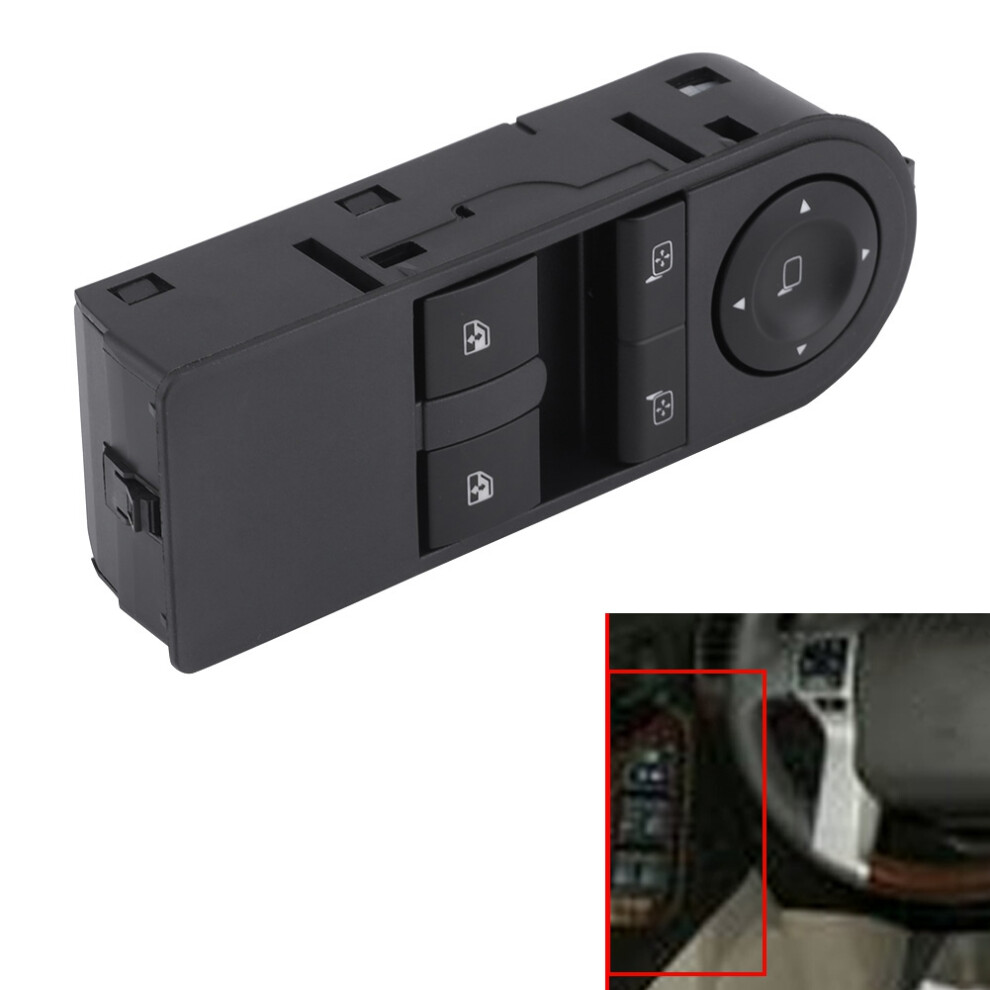 Electric Power Master Window Switch Button For Vauxhall Astra 05-10, Black 3081341179072