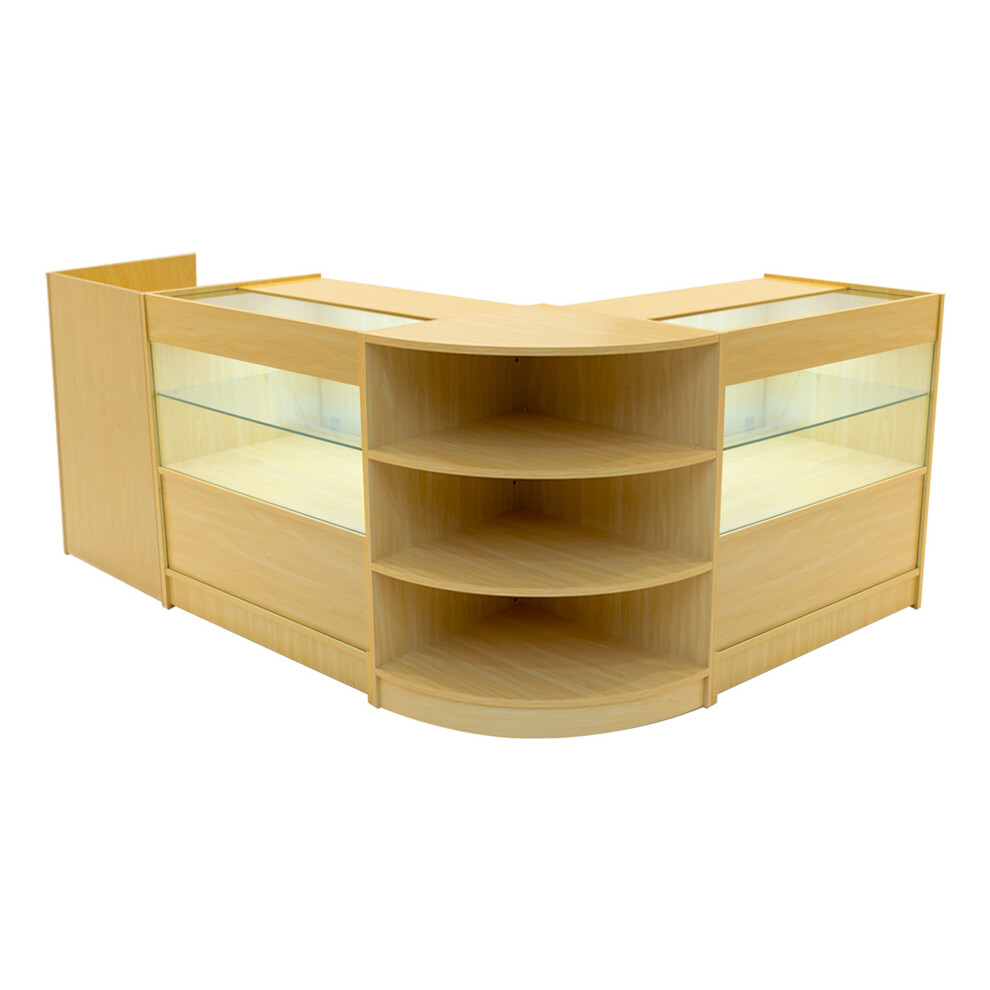 Monstershop Light (2 X 900Mm W Counters & 2 X 600Mm W Units - Maple) Shop Counter Set Eclipse Led Lockable Retail