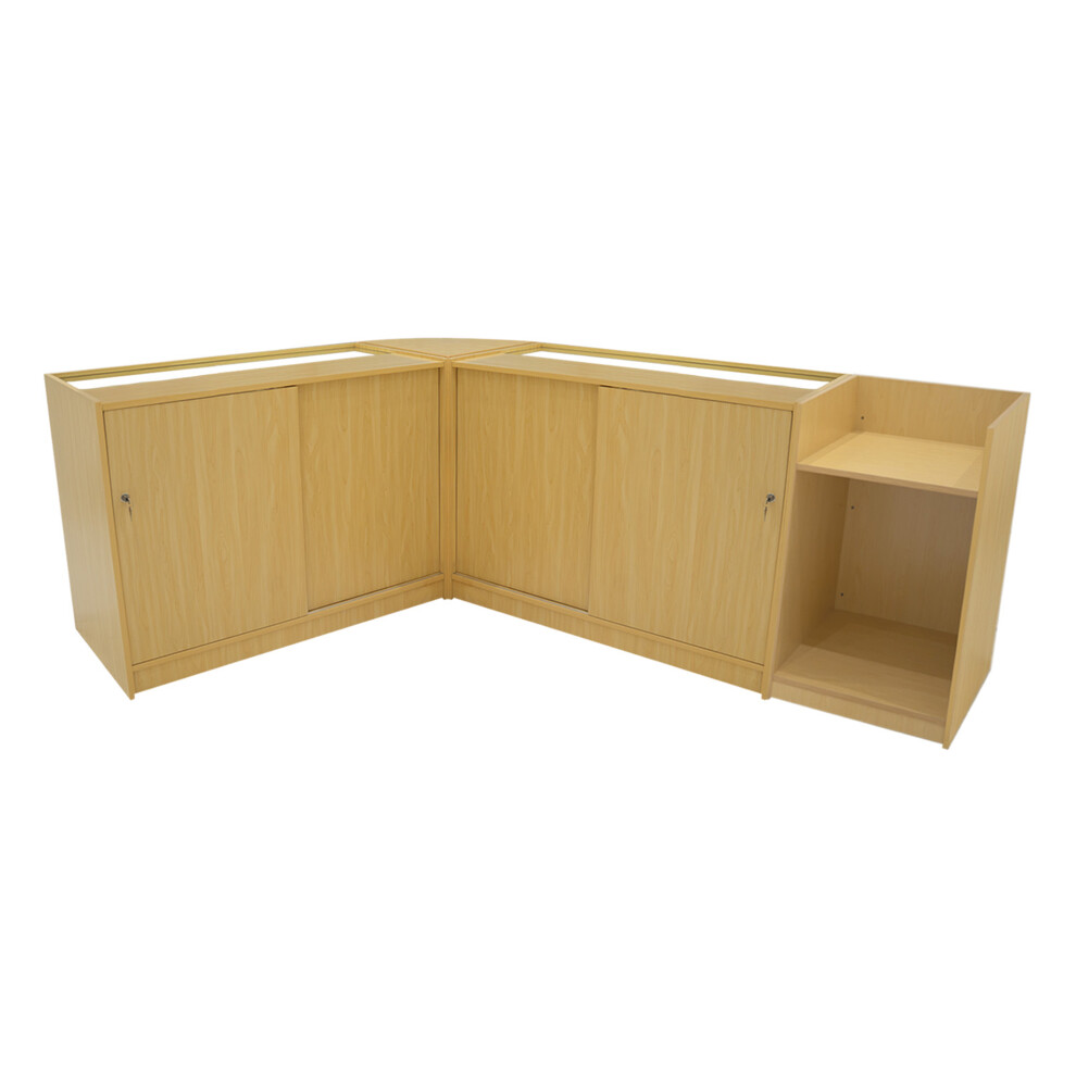 Monstershop (2 X 1500Mm W Counters & X 600Mm W Units - Maple) Shop Counter Set Eclipse Led Lockable Retail Light Size 2