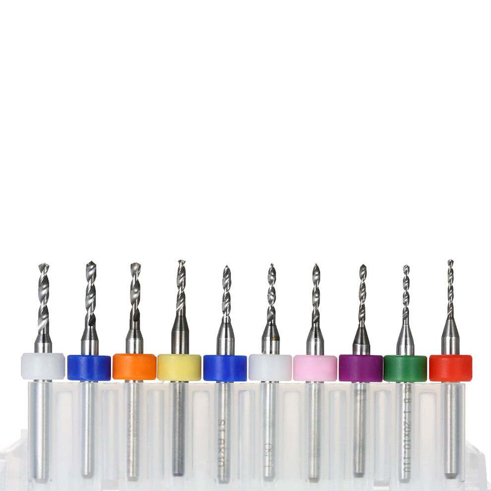 10Pcs Tungsten Carbide Micro Drill Bits Set For Pcb Engraving 1.1-2.0Mm 5071341181869
