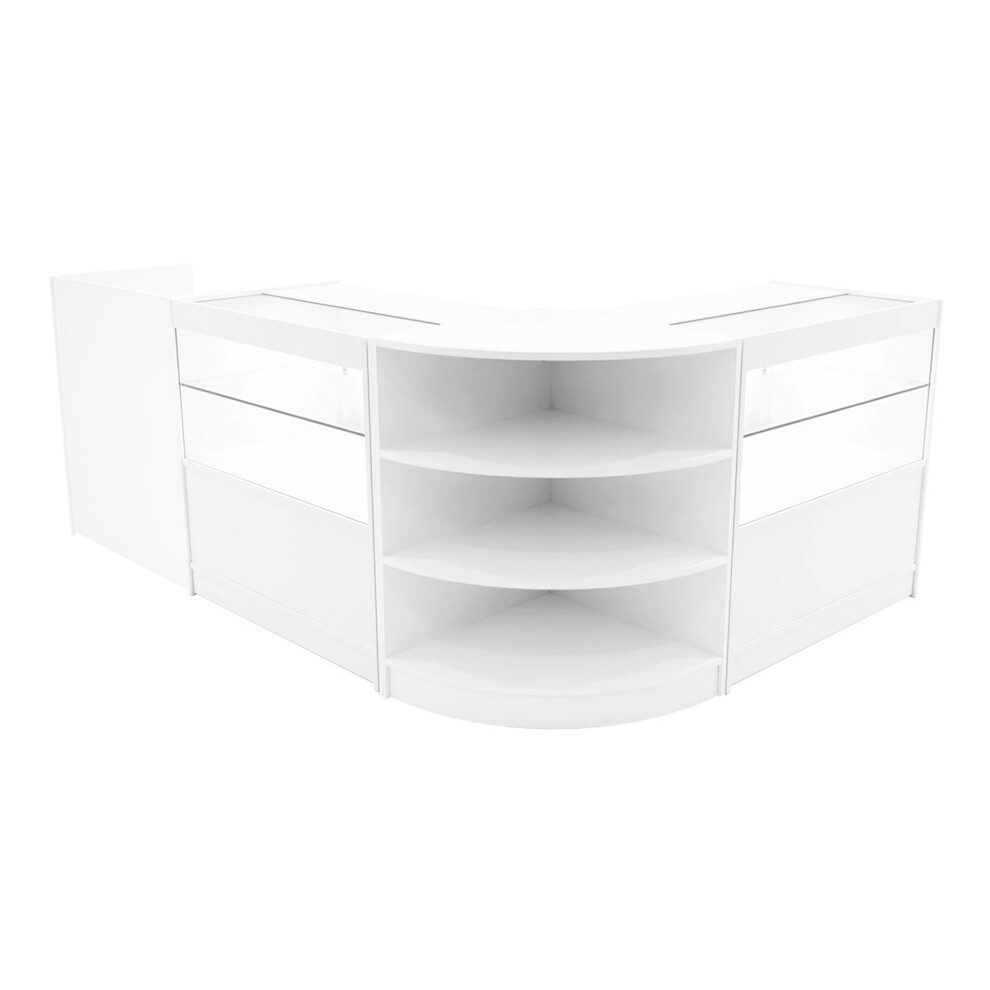 Monstershop (2 X 900Mm W Counters & X 600Mm W Units - ) Shop Counter Set Eclipse Led Lockable Retail White/Light Size 2