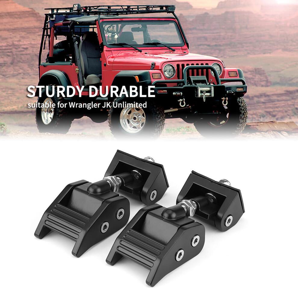 2Pcs Hood Lock Latch Kit For Jeep Wrangler Jk 2007-2017 Black 8721341182348